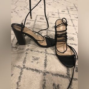Size 5 lace up black heels